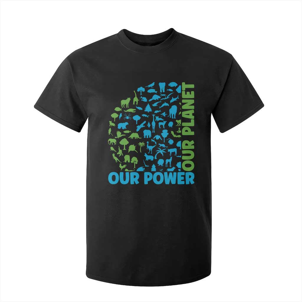 Earth Day Environmental Activism T Shirt For Kid Our Power Our Planet