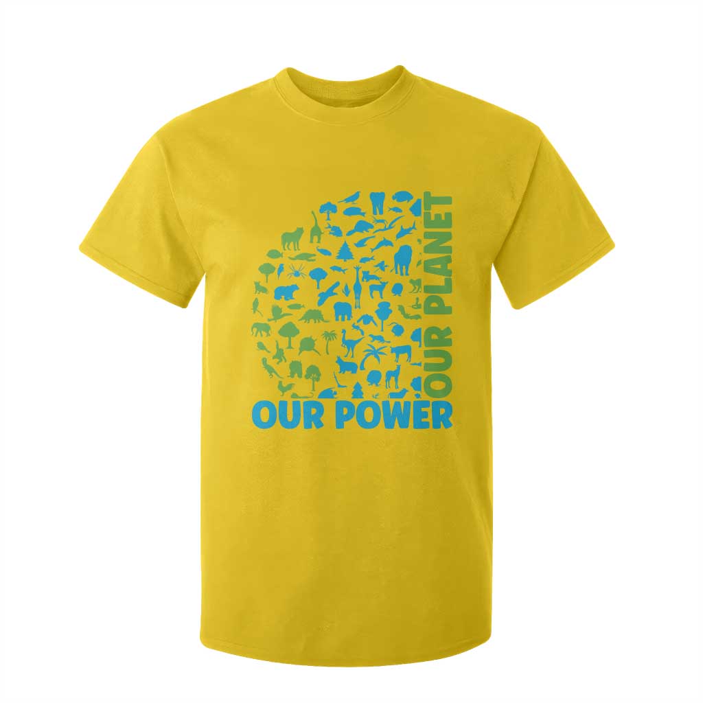 Earth Day Environmental Activism T Shirt For Kid Our Power Our Planet
