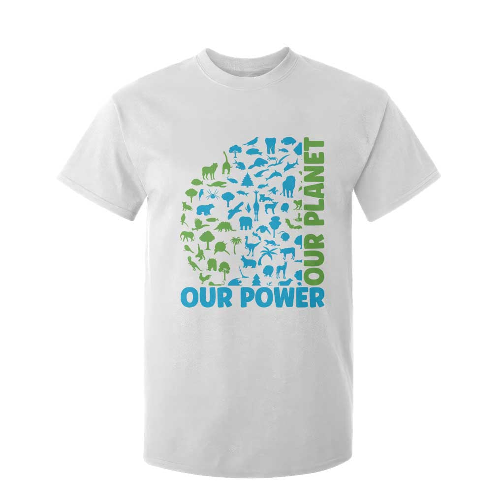 Earth Day Environmental Activism T Shirt For Kid Our Power Our Planet