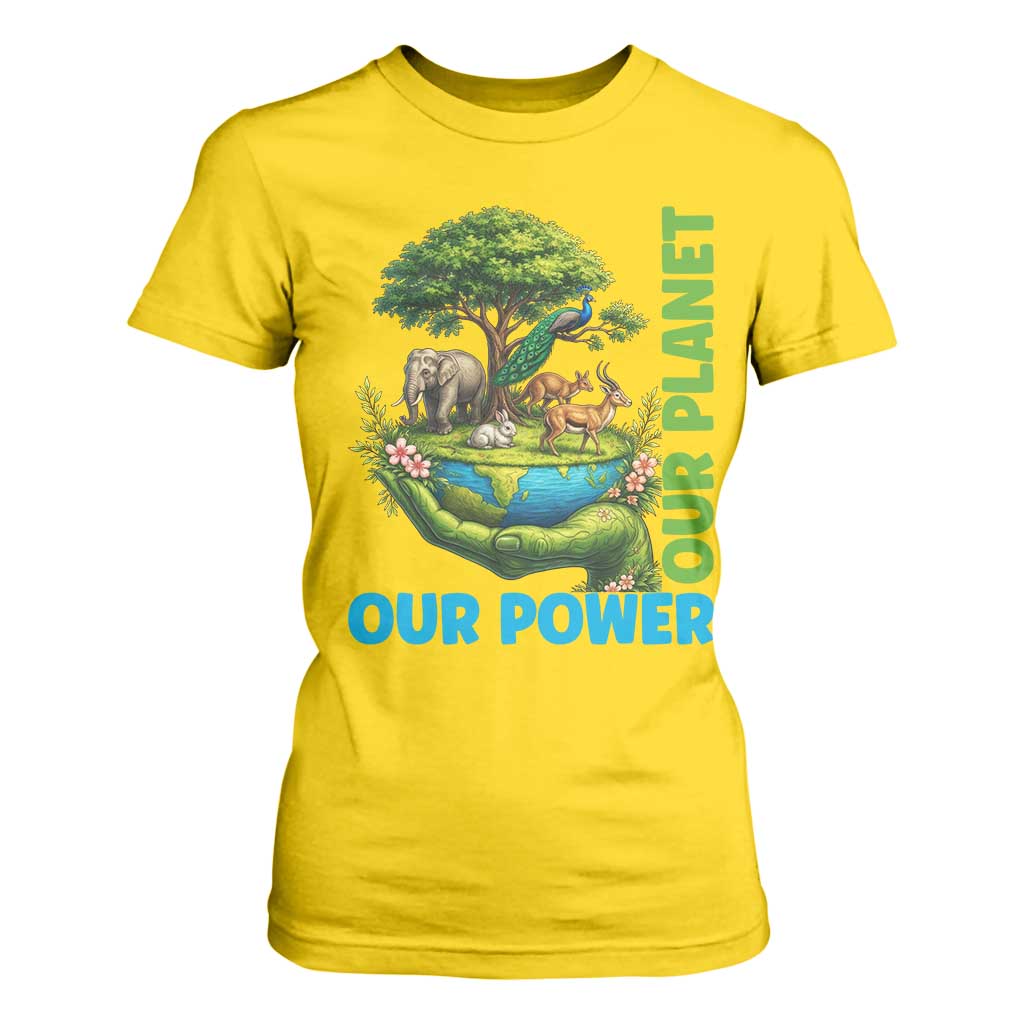 Our Power Our Planet T Shirt For Women Earth Day Nature Lover Gift