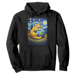 Earth Day Hoodie Starry Night Cat Hugging Earth