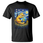 Earth Day T Shirt Starry Night Cat Hugging Earth