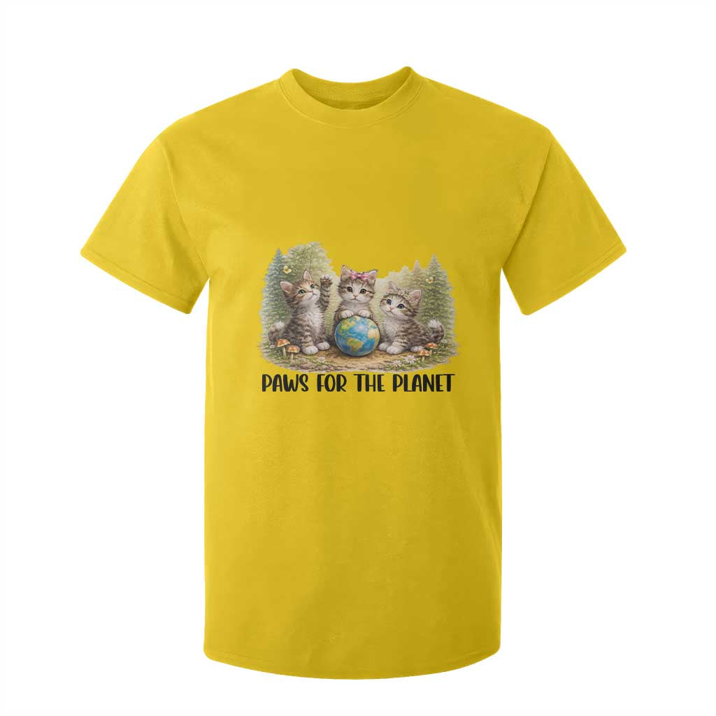 Earth Day Cat Lover T Shirt For Kid Paws For The Planet