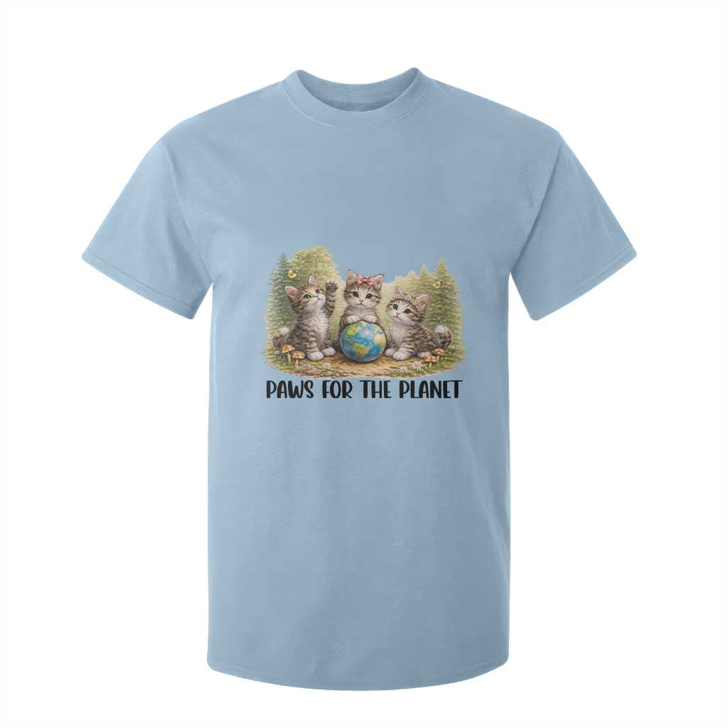 Earth Day Cat Lover T Shirt For Kid Paws For The Planet