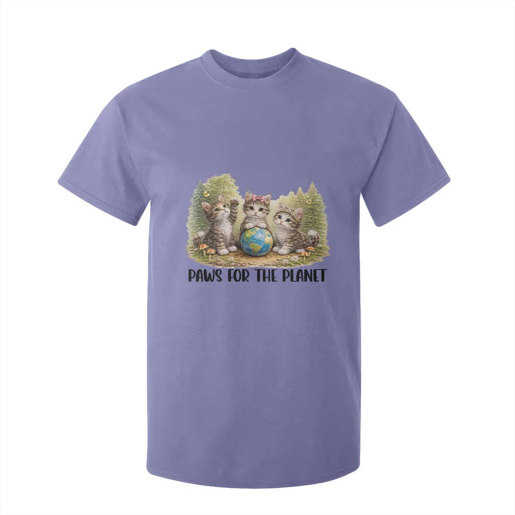 Earth Day Cat Lover T Shirt For Kid Paws For The Planet