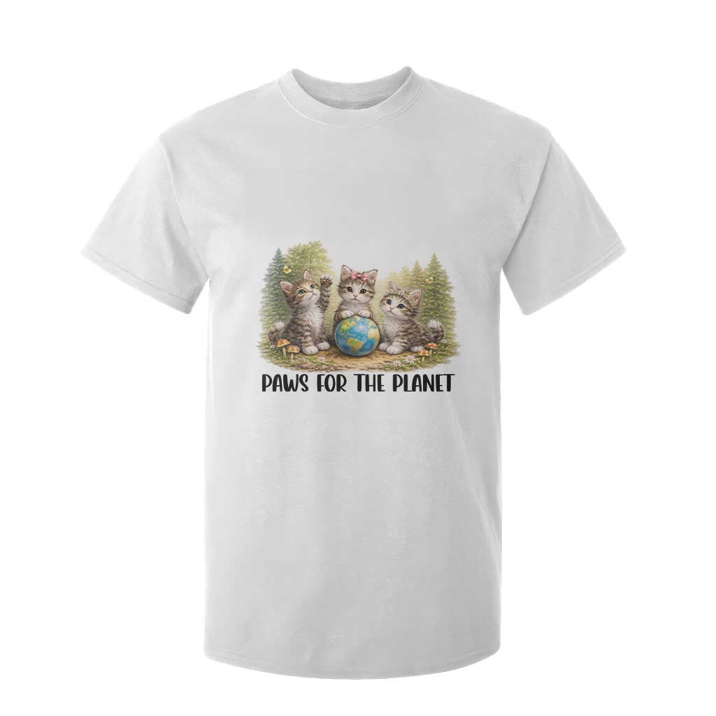 Earth Day Cat Lover T Shirt For Kid Paws For The Planet