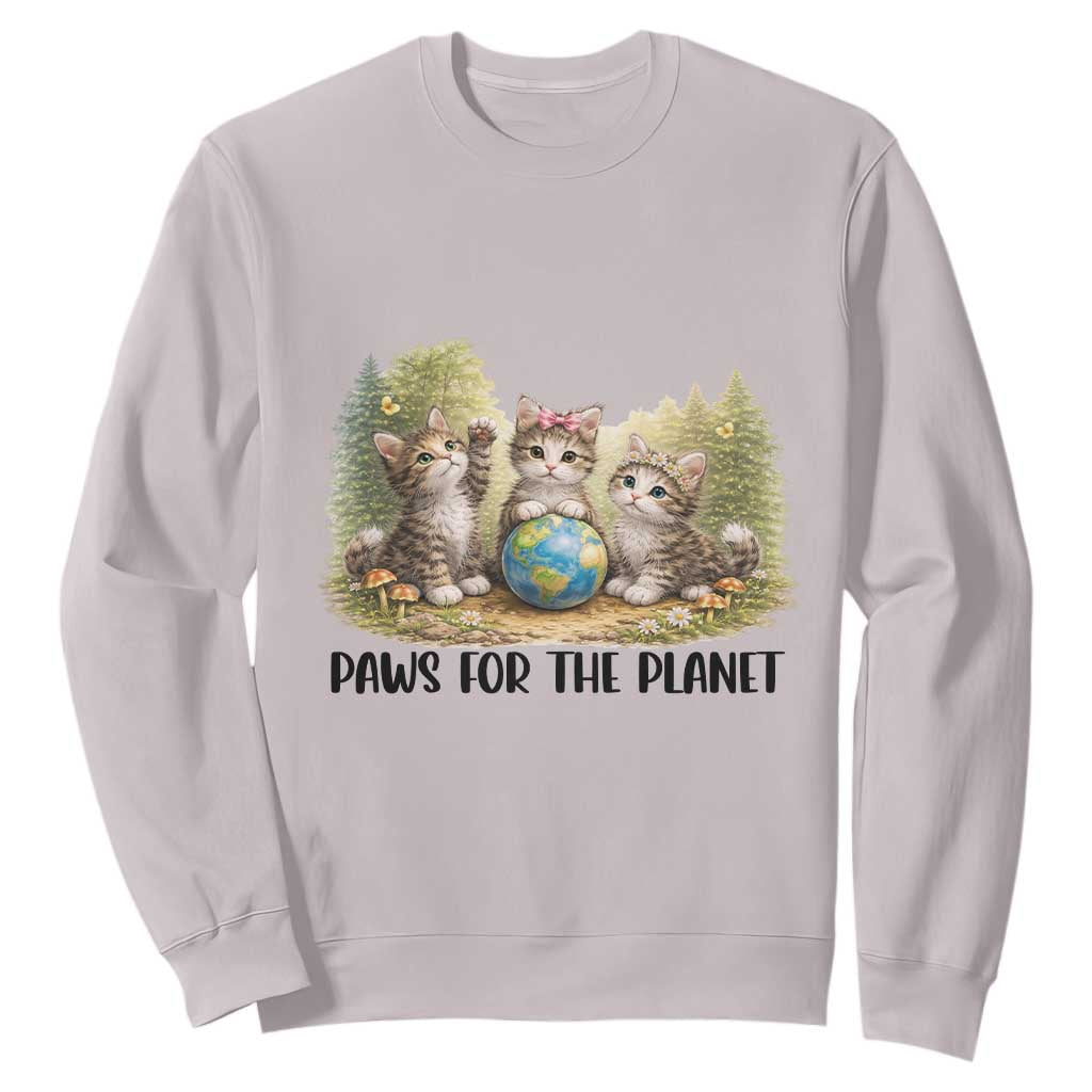 Earth Day Cat Lover Sweatshirt Paws For The Planet
