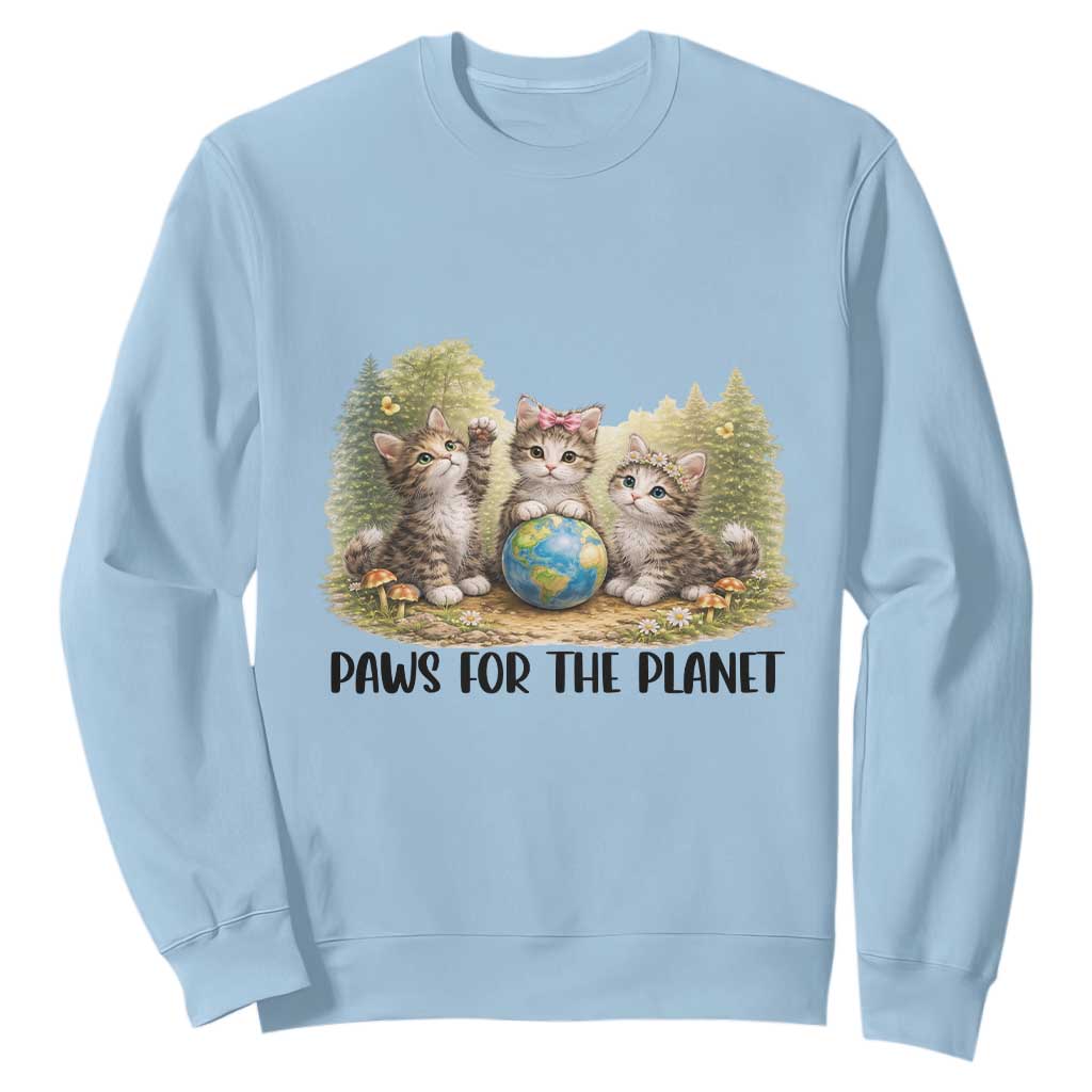 Earth Day Cat Lover Sweatshirt Paws For The Planet