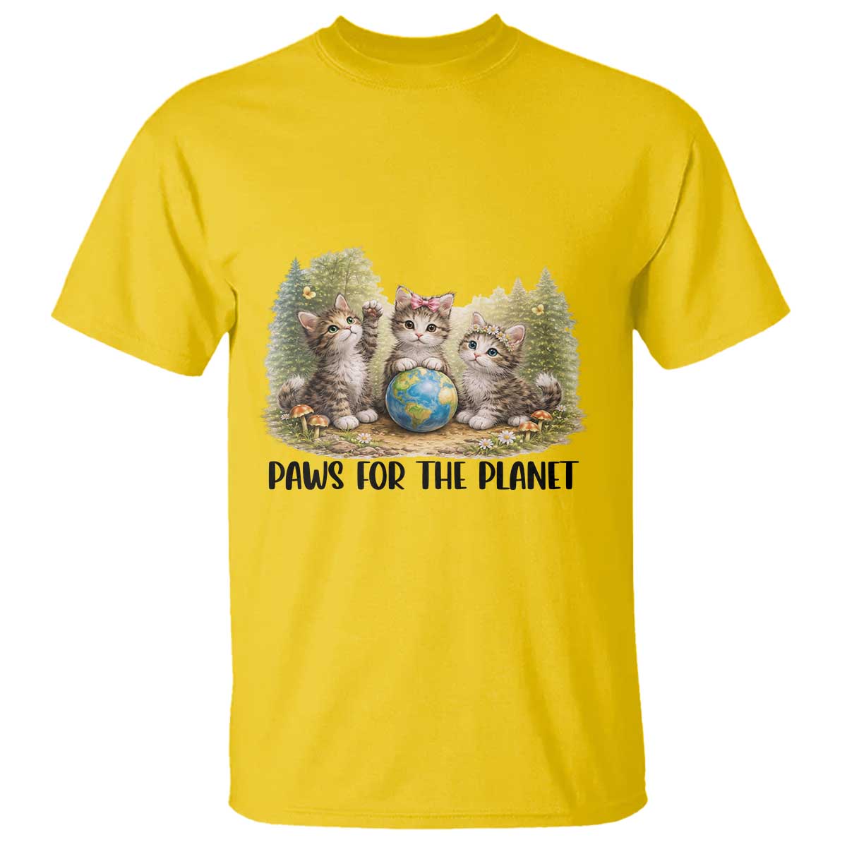 Earth Day Cat Lover T Shirt Paws For The Planet
