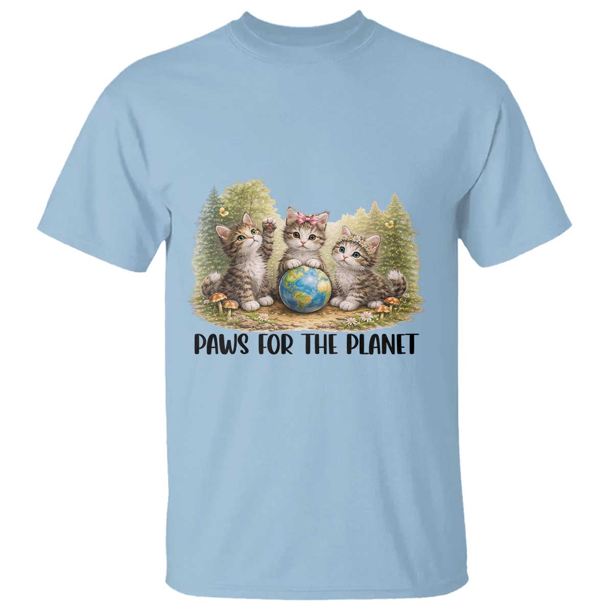 Earth Day Cat Lover T Shirt Paws For The Planet
