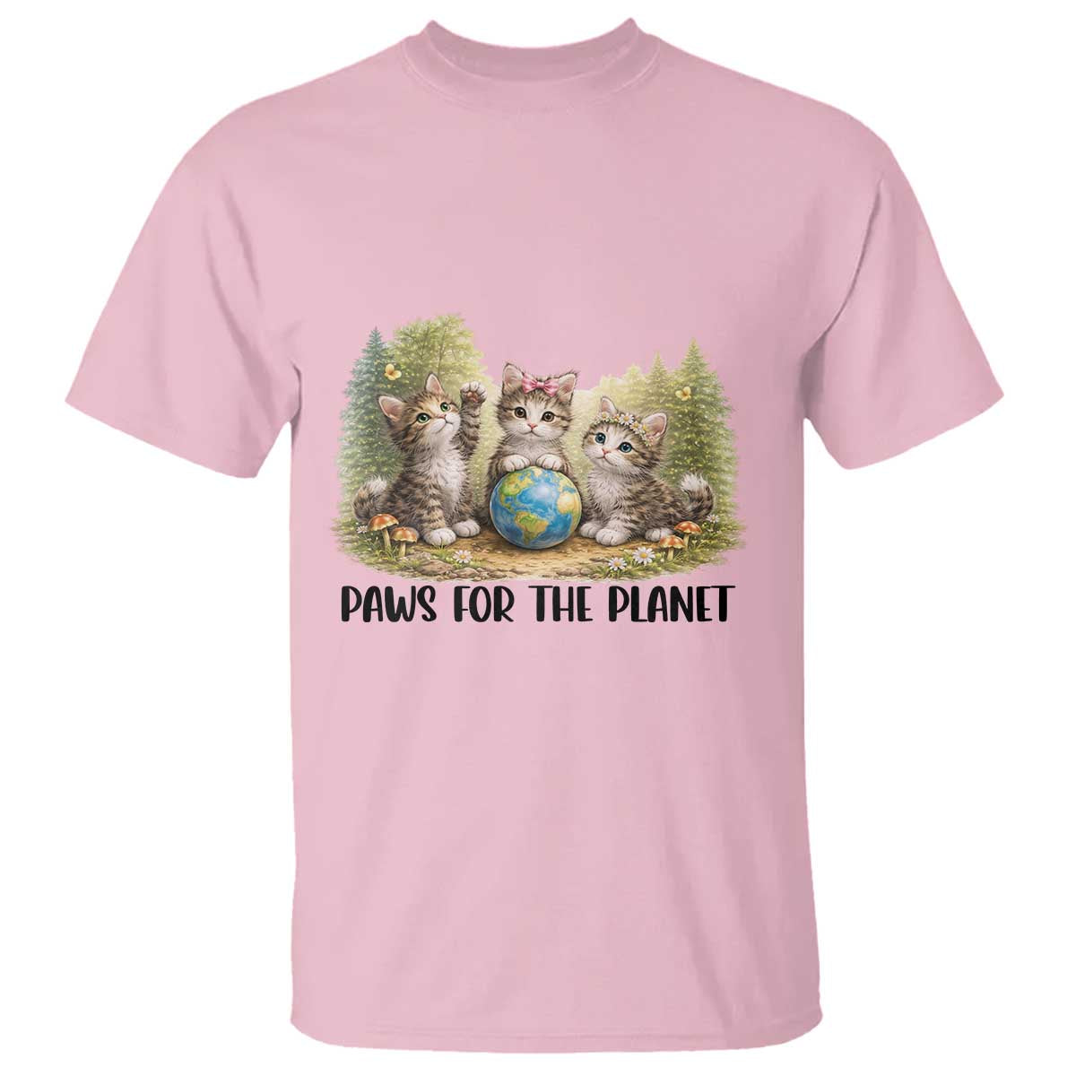 Earth Day Cat Lover T Shirt Paws For The Planet