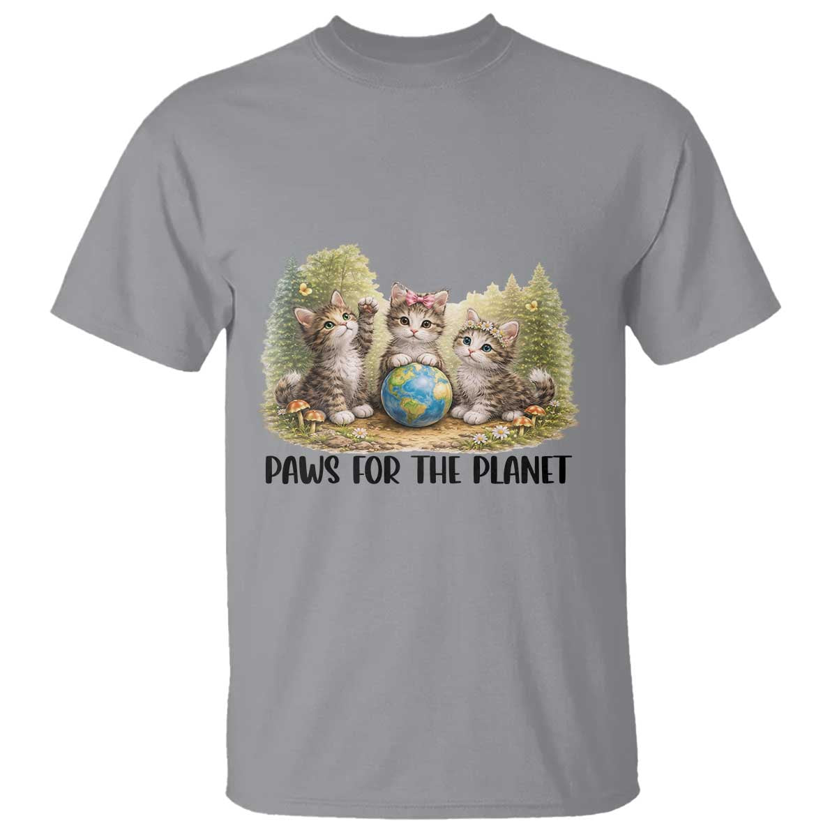 Earth Day Cat Lover T Shirt Paws For The Planet
