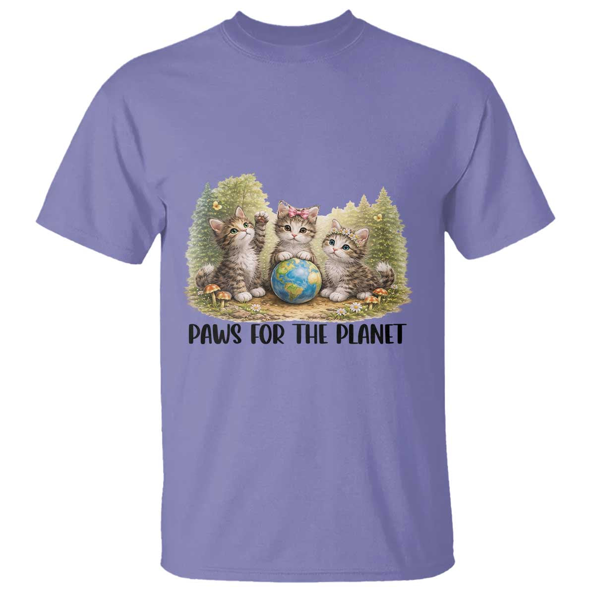 Earth Day Cat Lover T Shirt Paws For The Planet