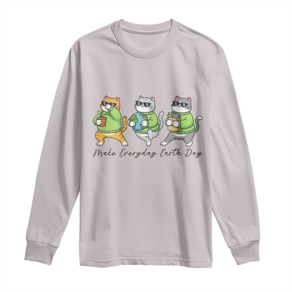 Make Everyday Earth Day Long Sleeve Shirt Eco Friendly Cat Lover