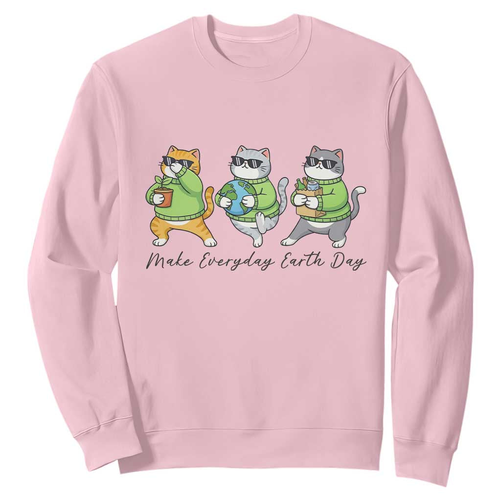 Make Everyday Earth Day Sweatshirt Eco Friendly Cat Lover