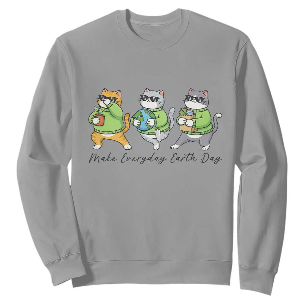 Make Everyday Earth Day Sweatshirt Eco Friendly Cat Lover