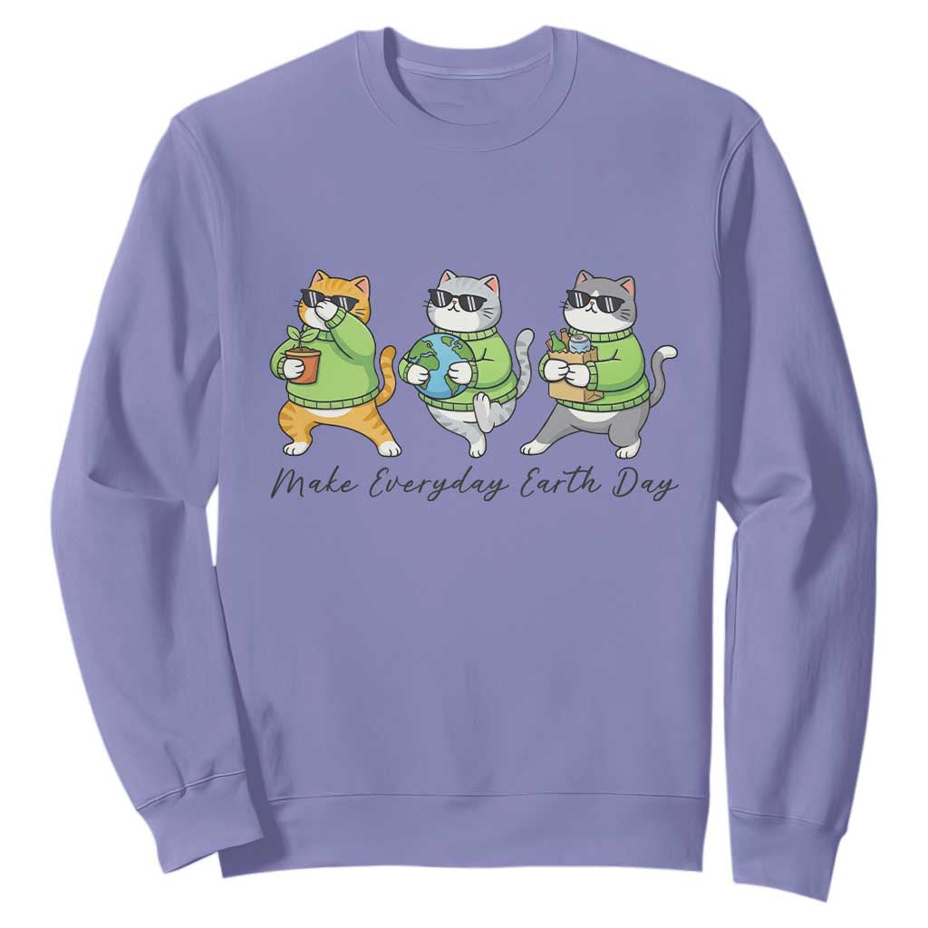 Make Everyday Earth Day Sweatshirt Eco Friendly Cat Lover