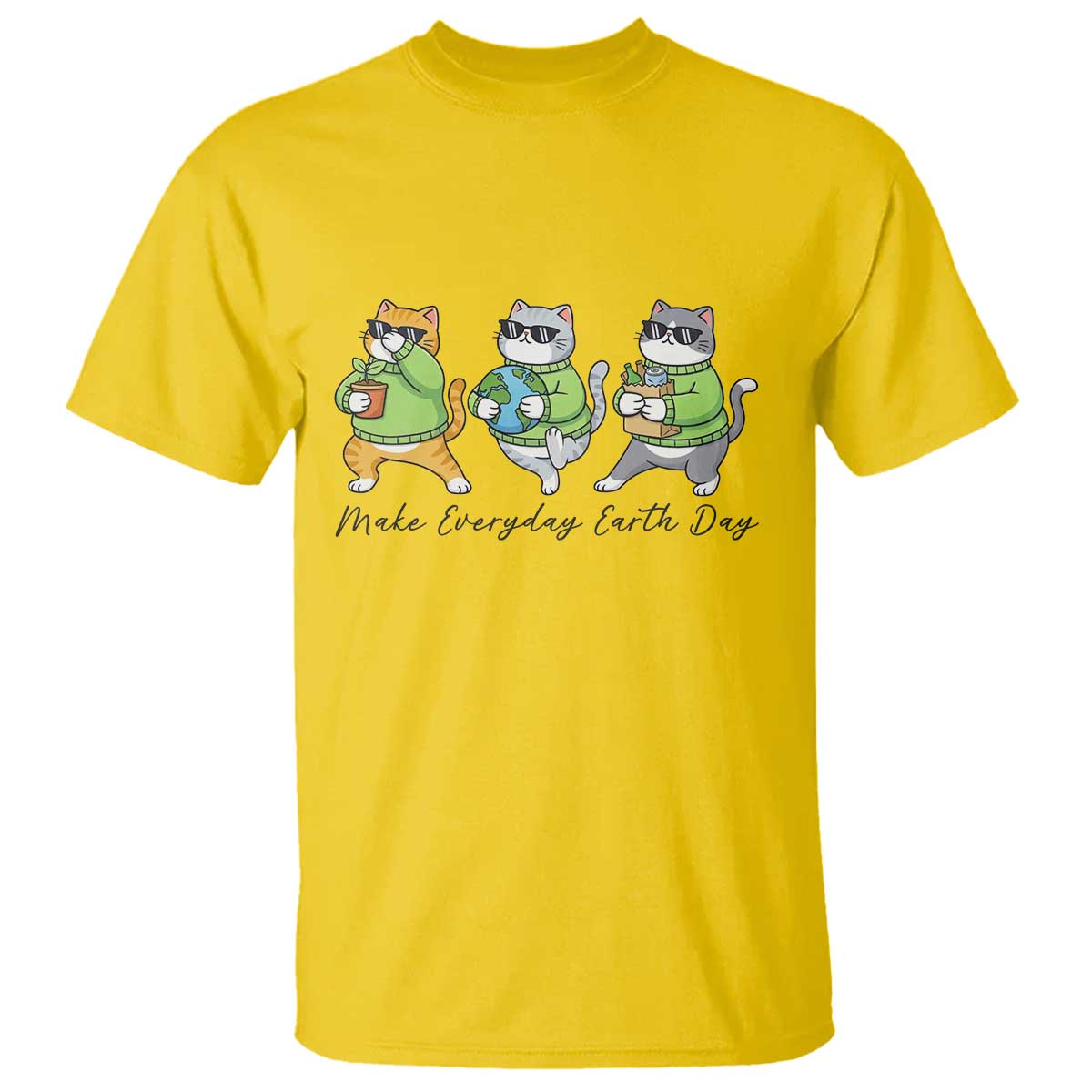 Make Everyday Earth Day T Shirt Eco Friendly Cat Lover