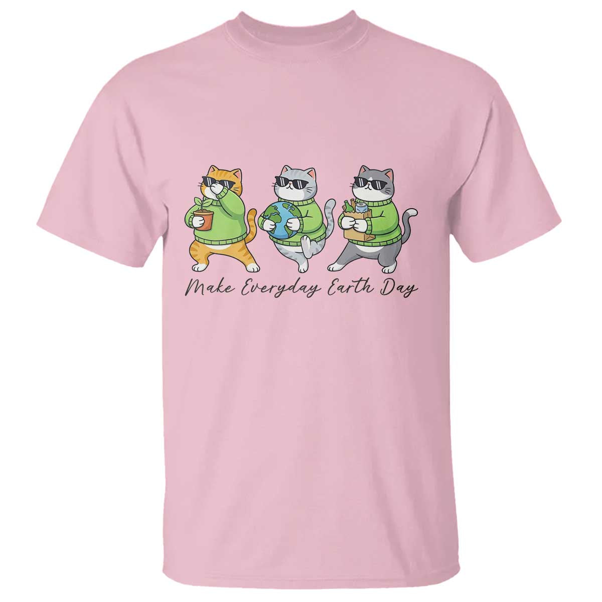 Make Everyday Earth Day T Shirt Eco Friendly Cat Lover