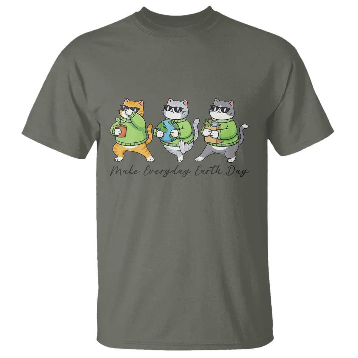 Make Everyday Earth Day T Shirt Eco Friendly Cat Lover