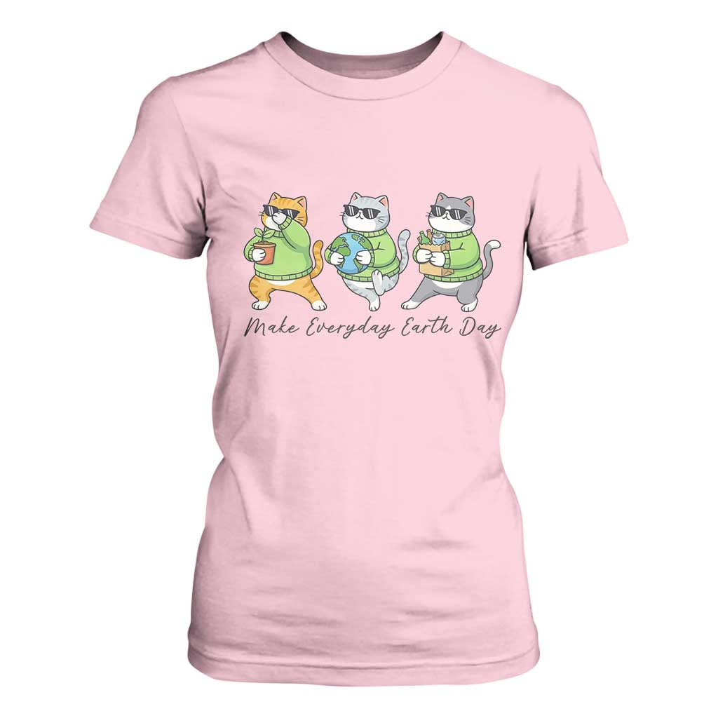 Make Everyday Earth Day T Shirt For Women Eco Friendly Cat Lover