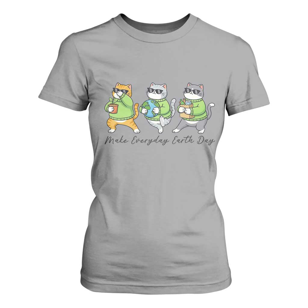 Make Everyday Earth Day T Shirt For Women Eco Friendly Cat Lover