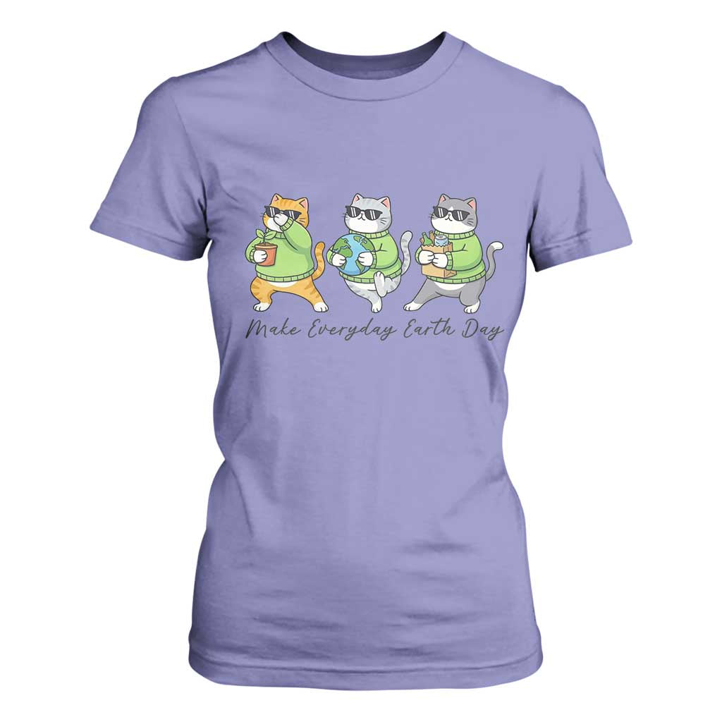 Make Everyday Earth Day T Shirt For Women Eco Friendly Cat Lover