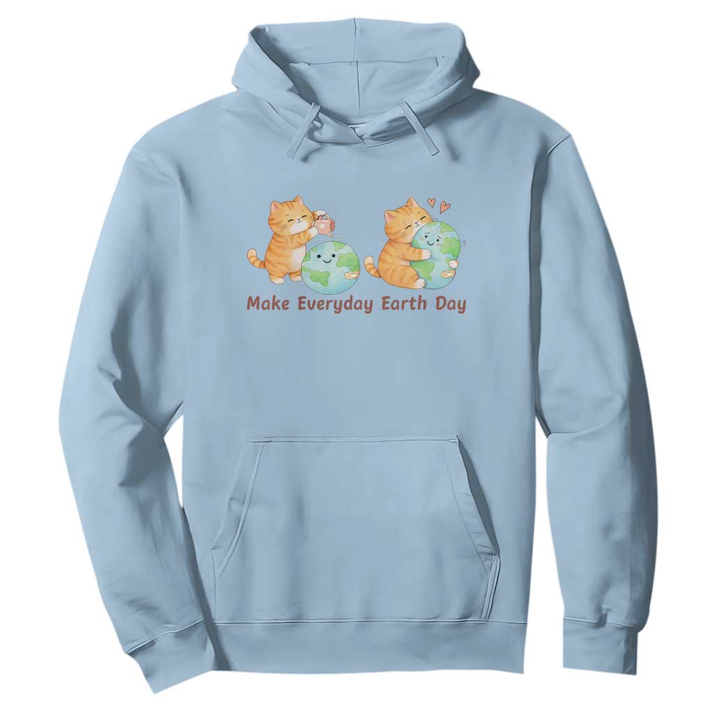 Make Everyday Earth Day Hoodie Cute Cat Healing Planet Earth