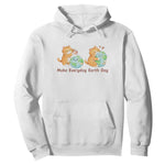 Make Everyday Earth Day Hoodie Cute Cat Healing Planet Earth