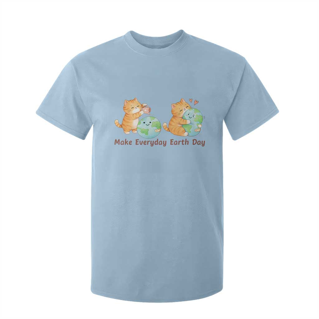 Make Everyday Earth Day T Shirt For Kid Cute Cat Healing Planet Earth