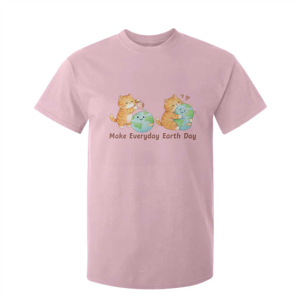 Make Everyday Earth Day T Shirt For Kid Cute Cat Healing Planet Earth