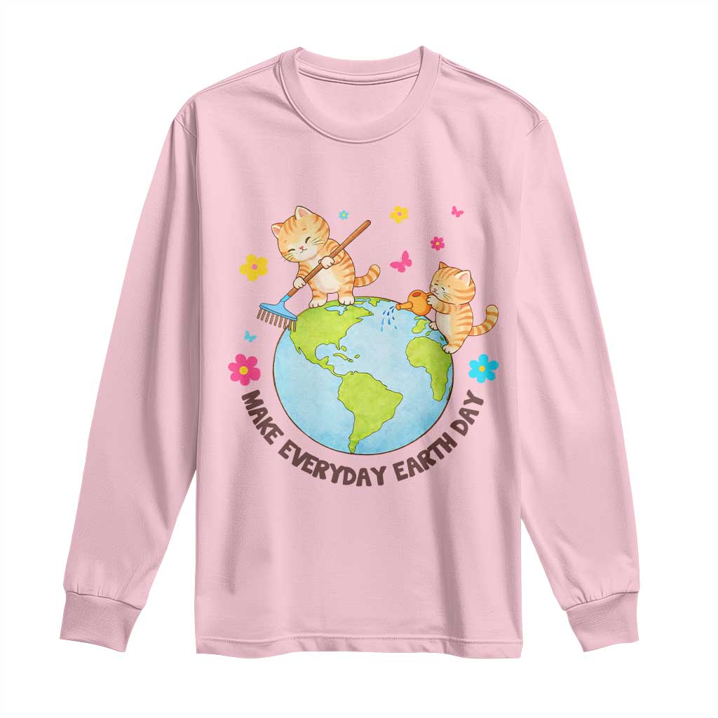 Make Everyday Earth Day Long Sleeve Shirt Funny Cat Lover Gift