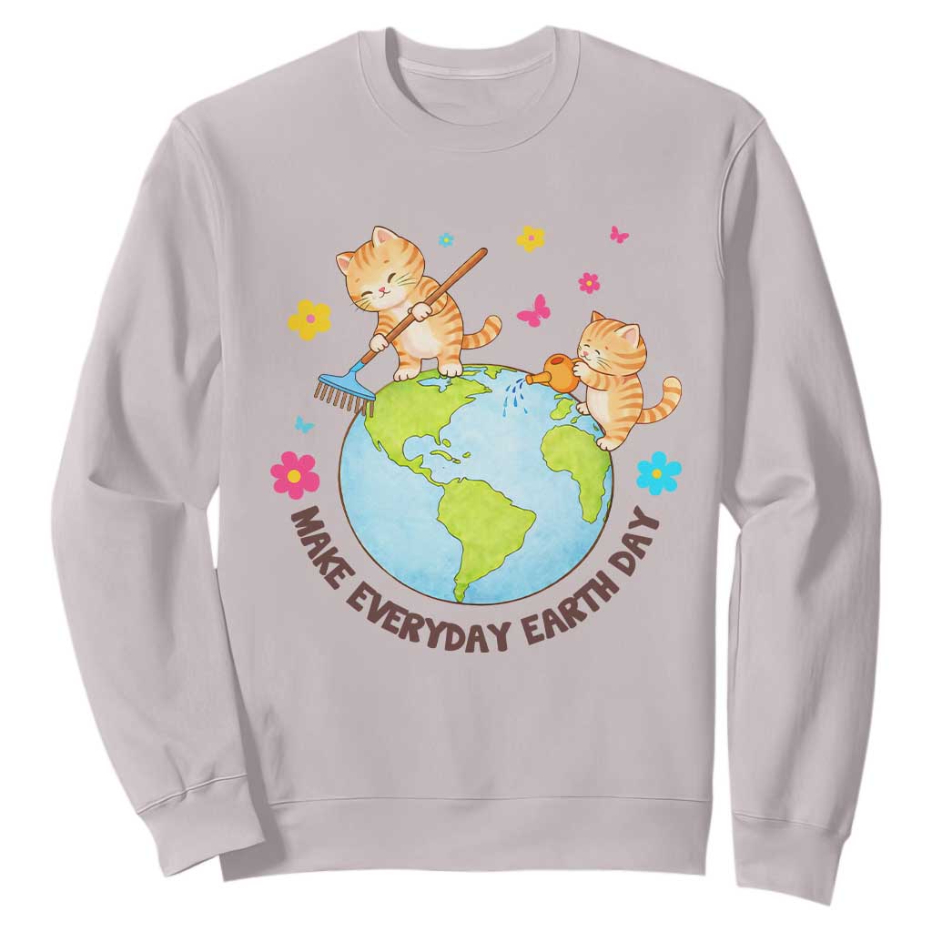 Make Everyday Earth Day Sweatshirt Funny Cat Lover Gift