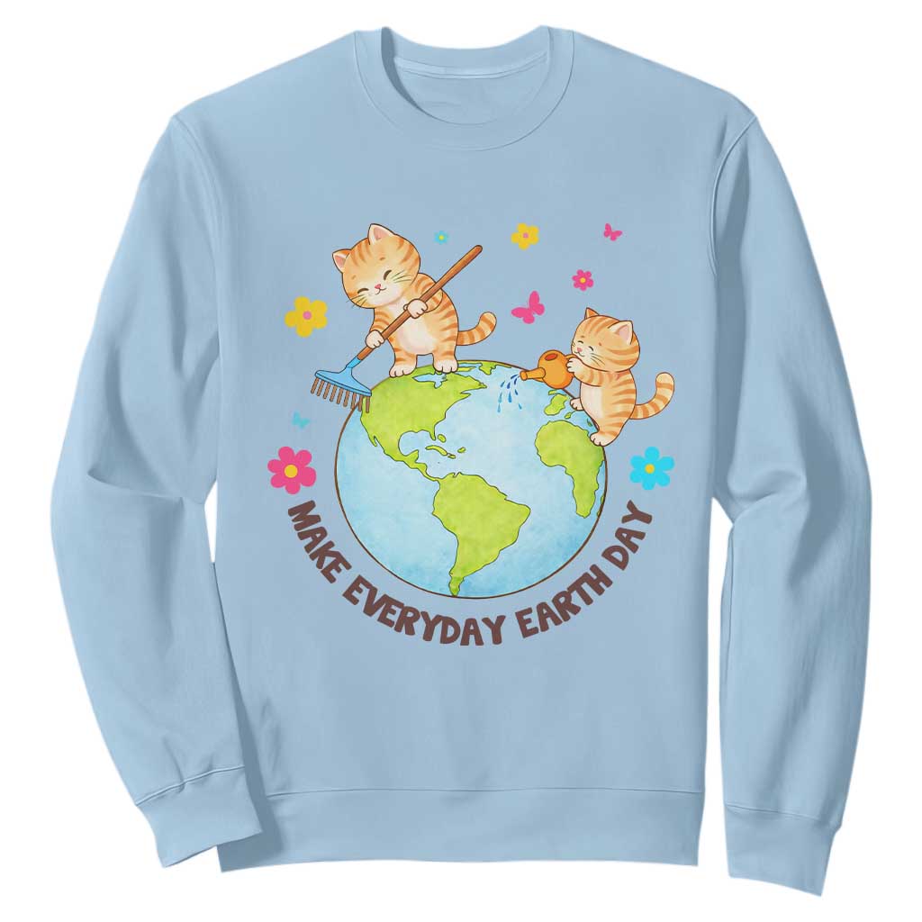 Make Everyday Earth Day Sweatshirt Funny Cat Lover Gift