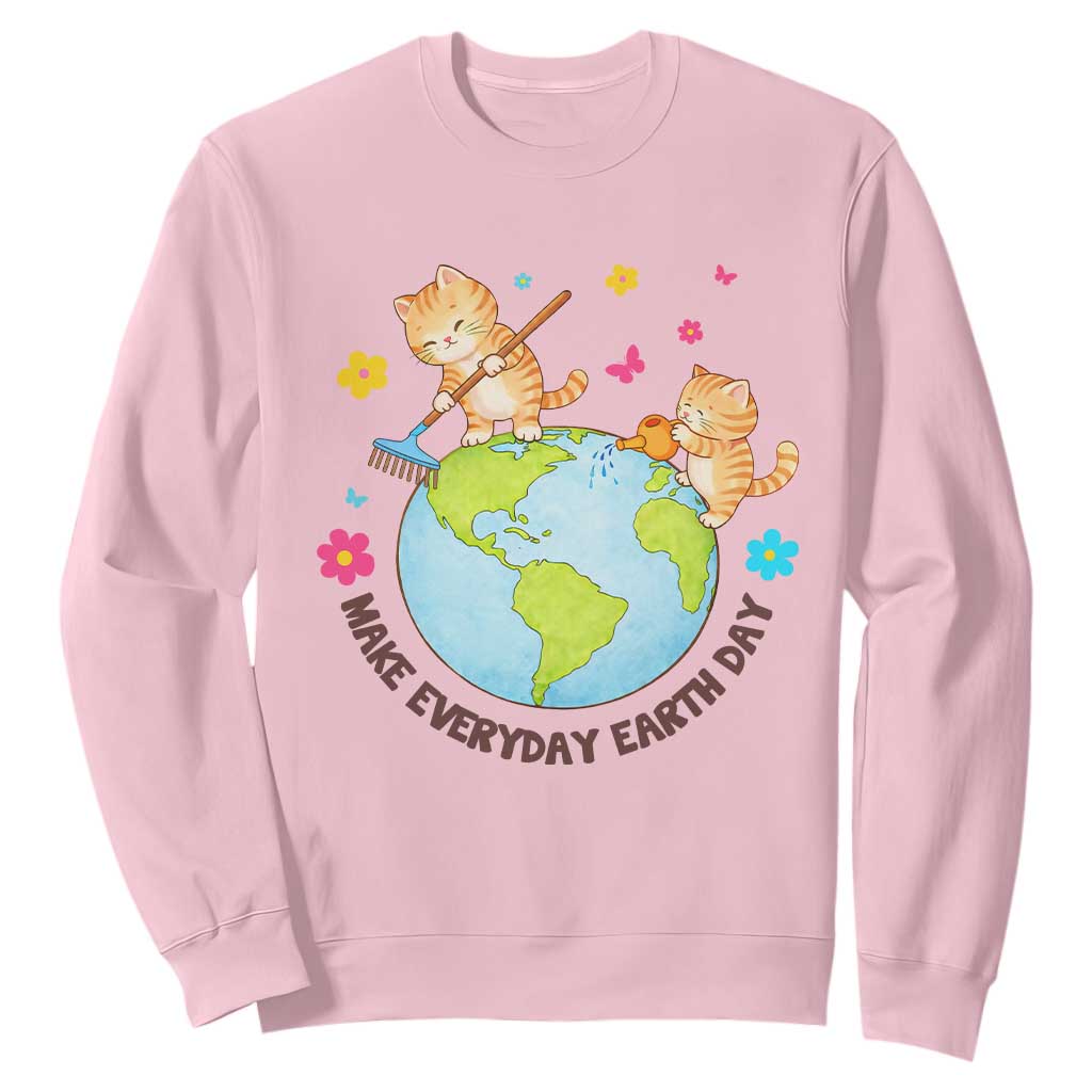 Make Everyday Earth Day Sweatshirt Funny Cat Lover Gift