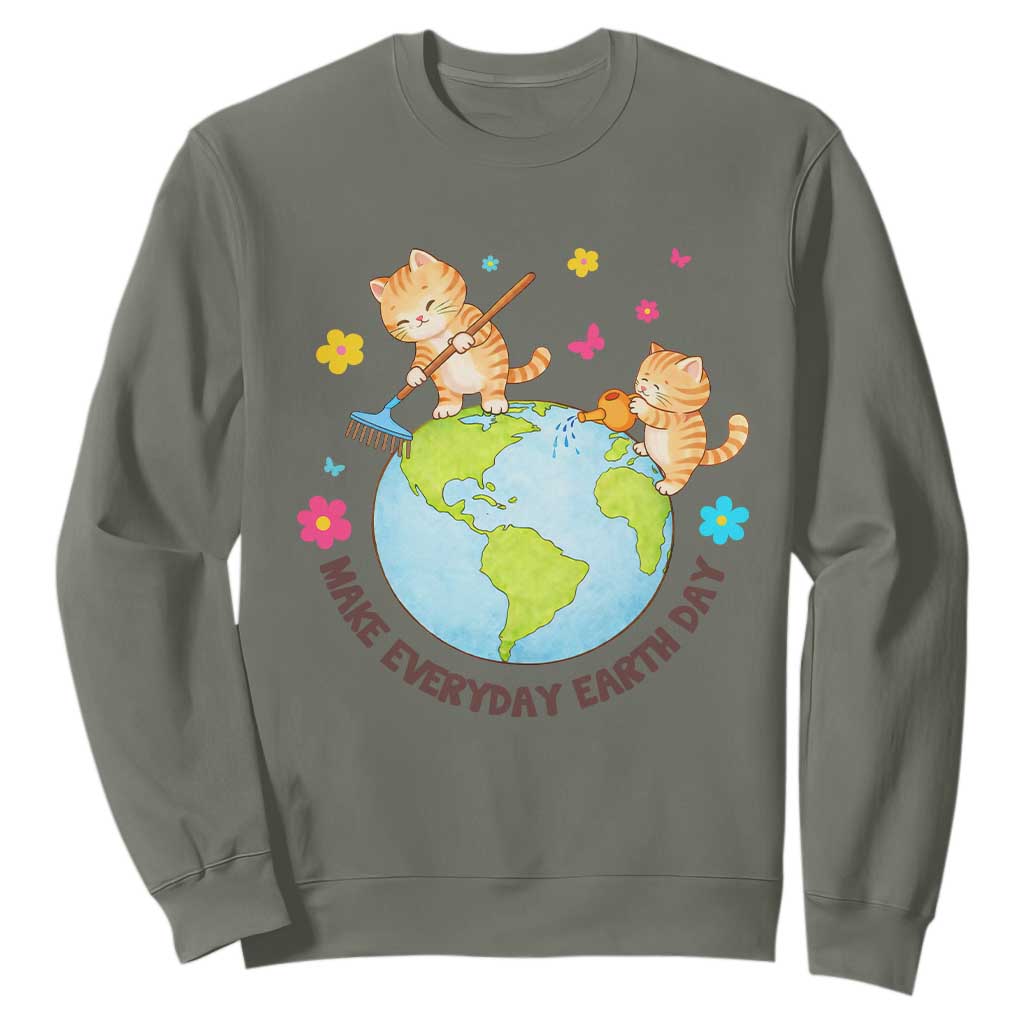 Make Everyday Earth Day Sweatshirt Funny Cat Lover Gift