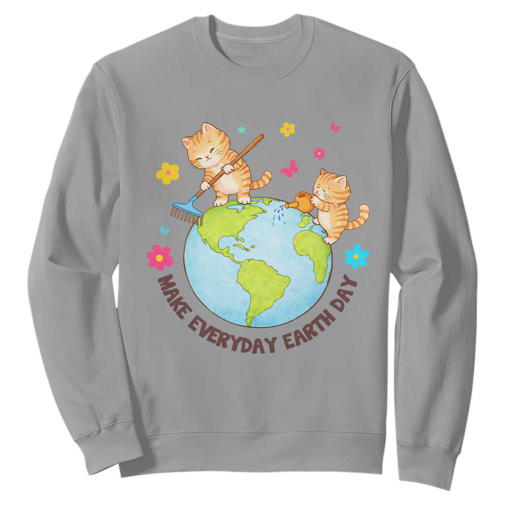 Make Everyday Earth Day Sweatshirt Funny Cat Lover Gift