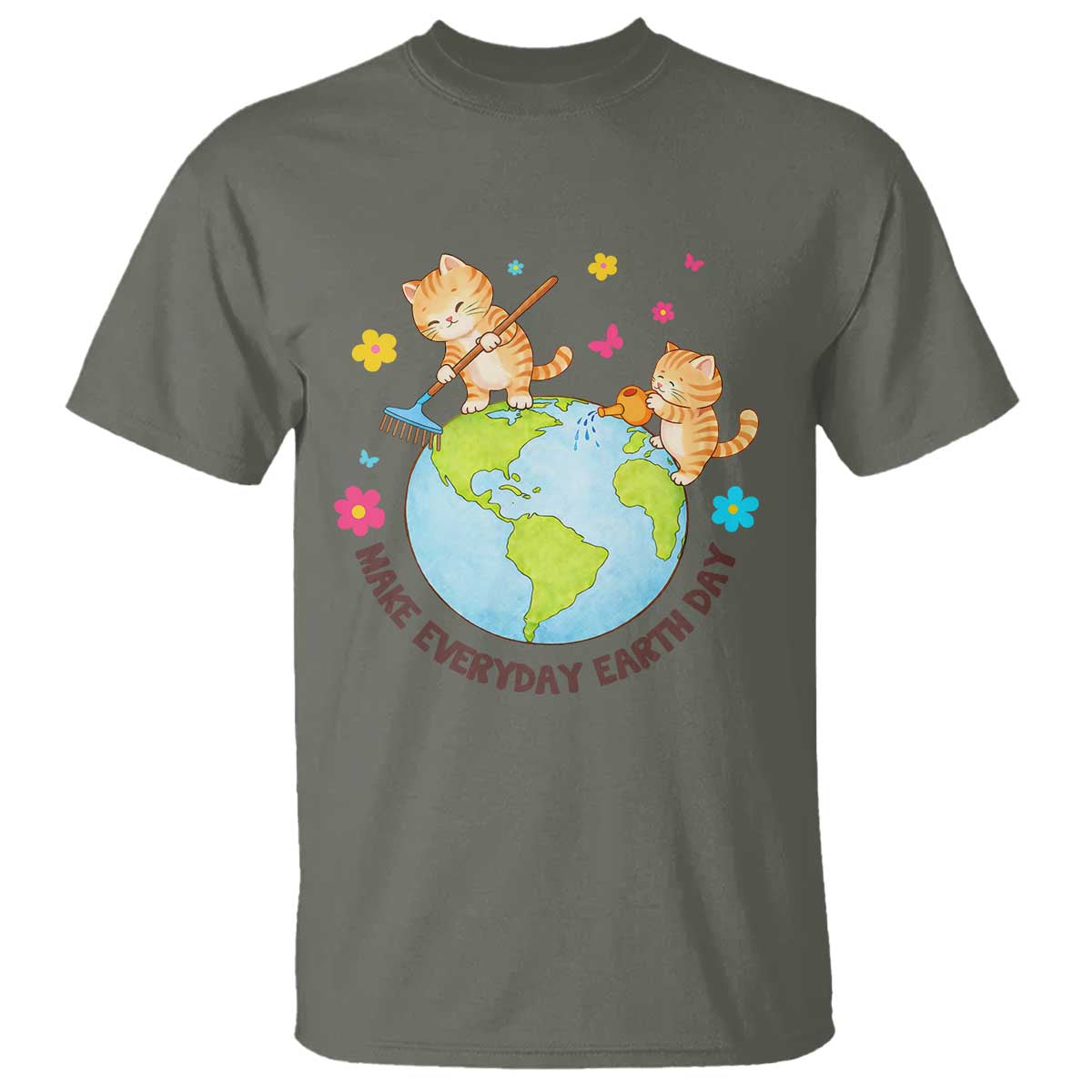 Make Everyday Earth Day T Shirt Funny Cat Lover Gift