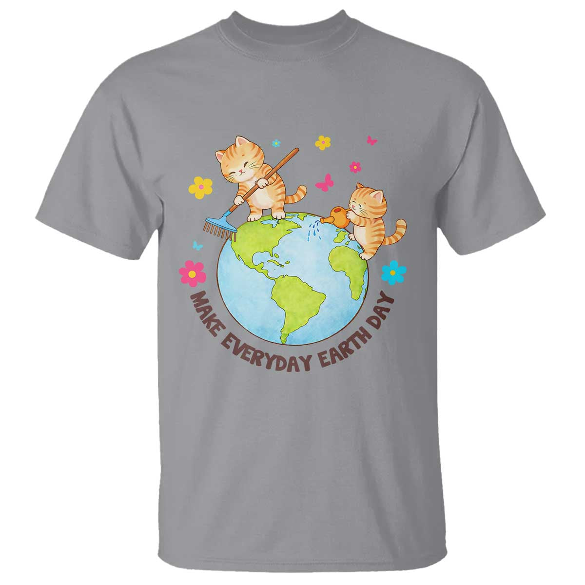 Make Everyday Earth Day T Shirt Funny Cat Lover Gift