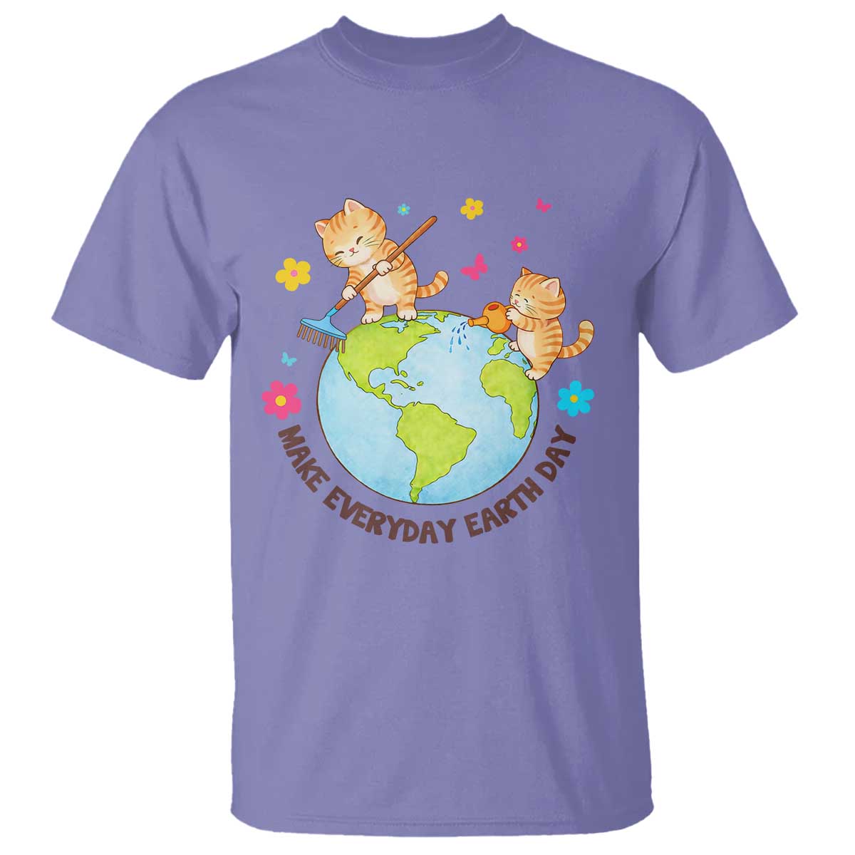 Make Everyday Earth Day T Shirt Funny Cat Lover Gift
