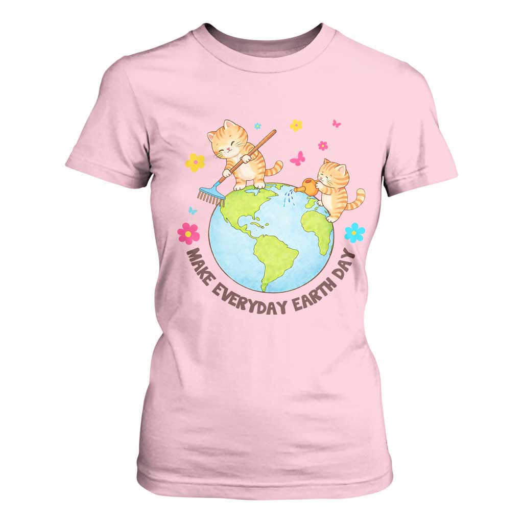 Make Everyday Earth Day T Shirt For Women Funny Cat Lover Gift