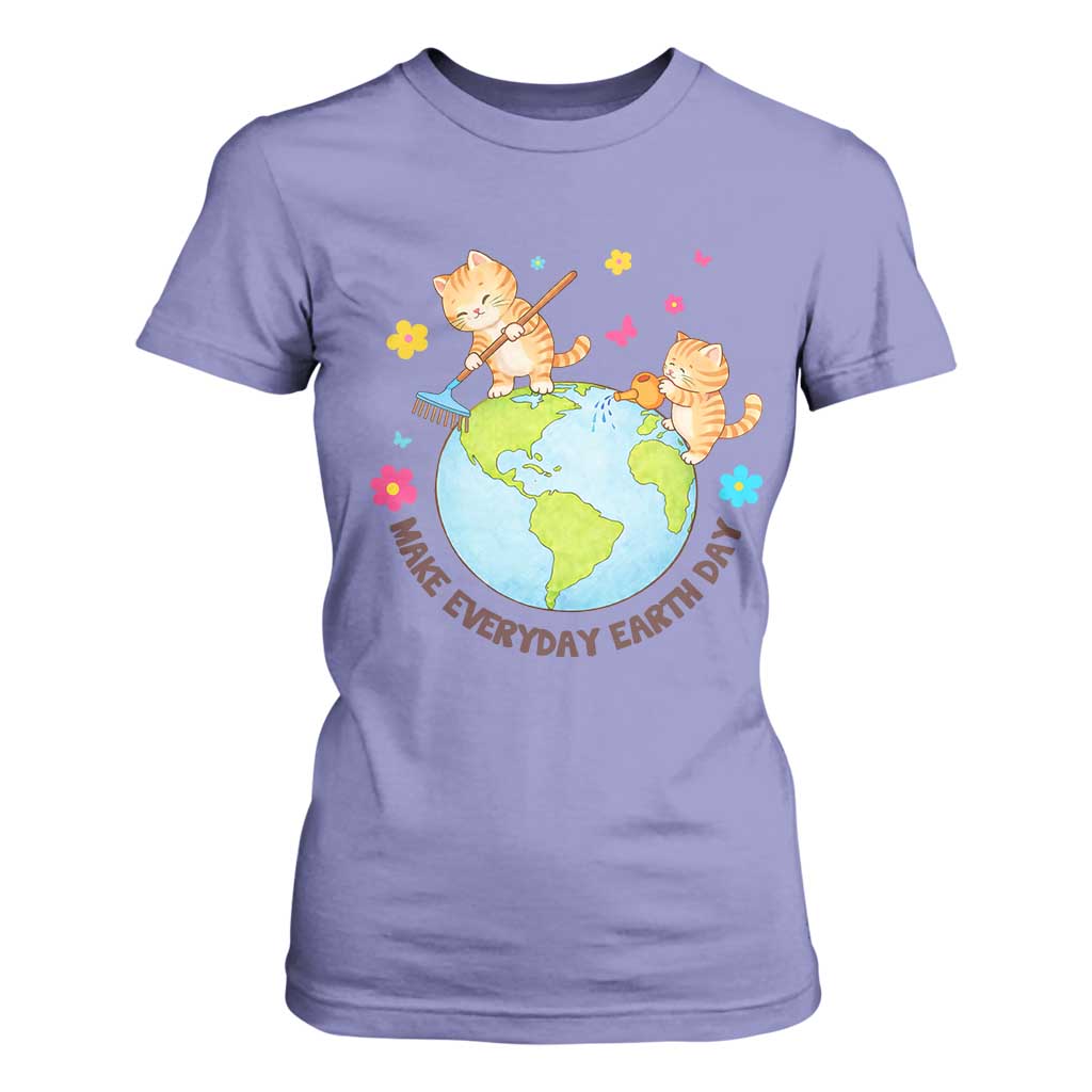 Make Everyday Earth Day T Shirt For Women Funny Cat Lover Gift