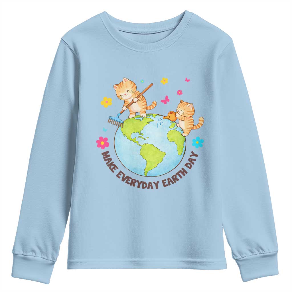 Make Everyday Earth Day Youth Sweatshirt Funny Cat Lover Gift