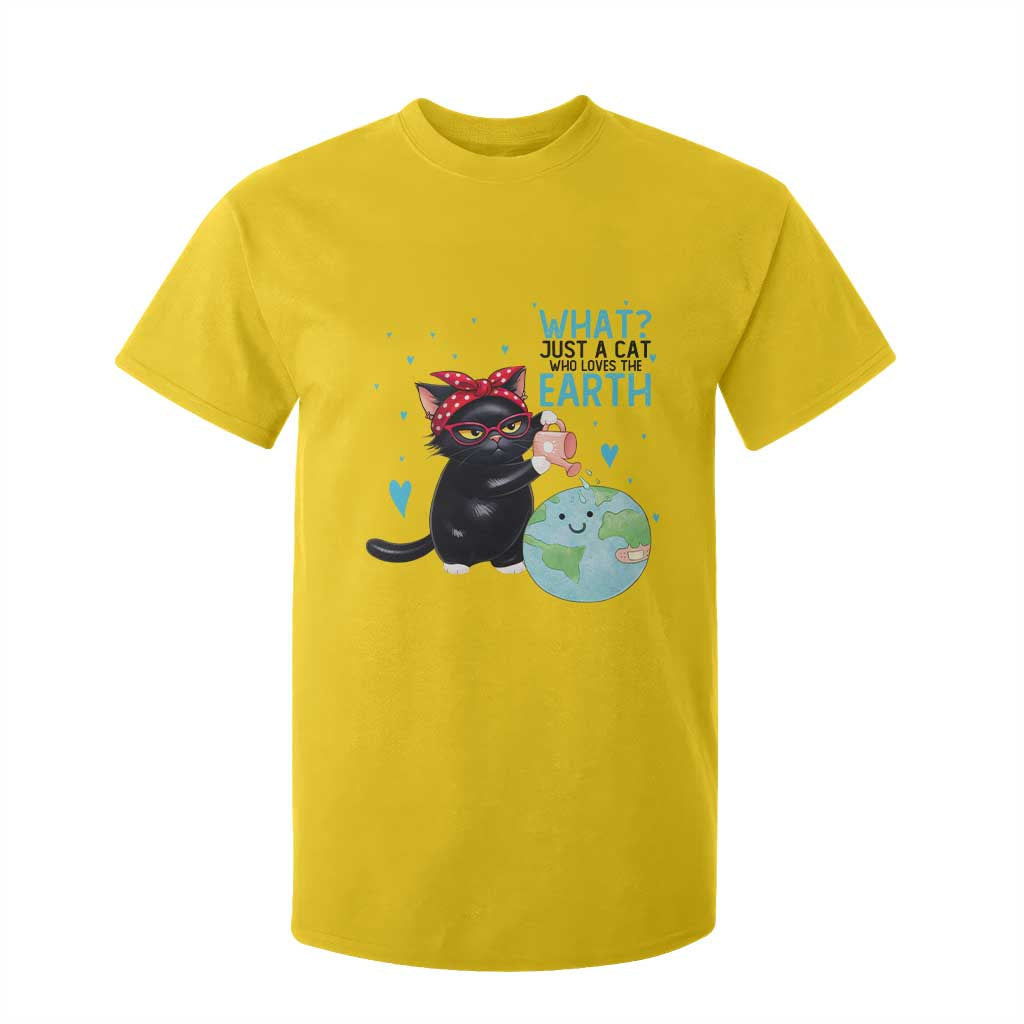 Just A Cat Who Loves The Earth T Shirt For Kid Earth Day Cat Lover Gift