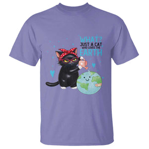 Just A Cat Who Loves The Earth T Shirt Earth Day Cat Lover Gift