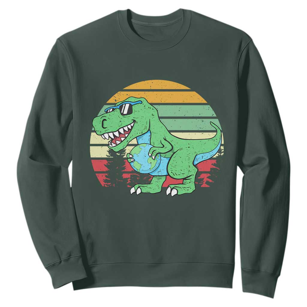 Funny Earth Day Dinosaur Lover Sweatshirt Save The Planet