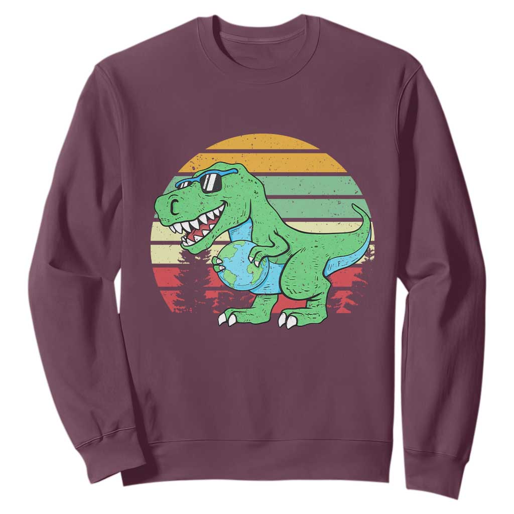 Funny Earth Day Dinosaur Lover Sweatshirt Save The Planet