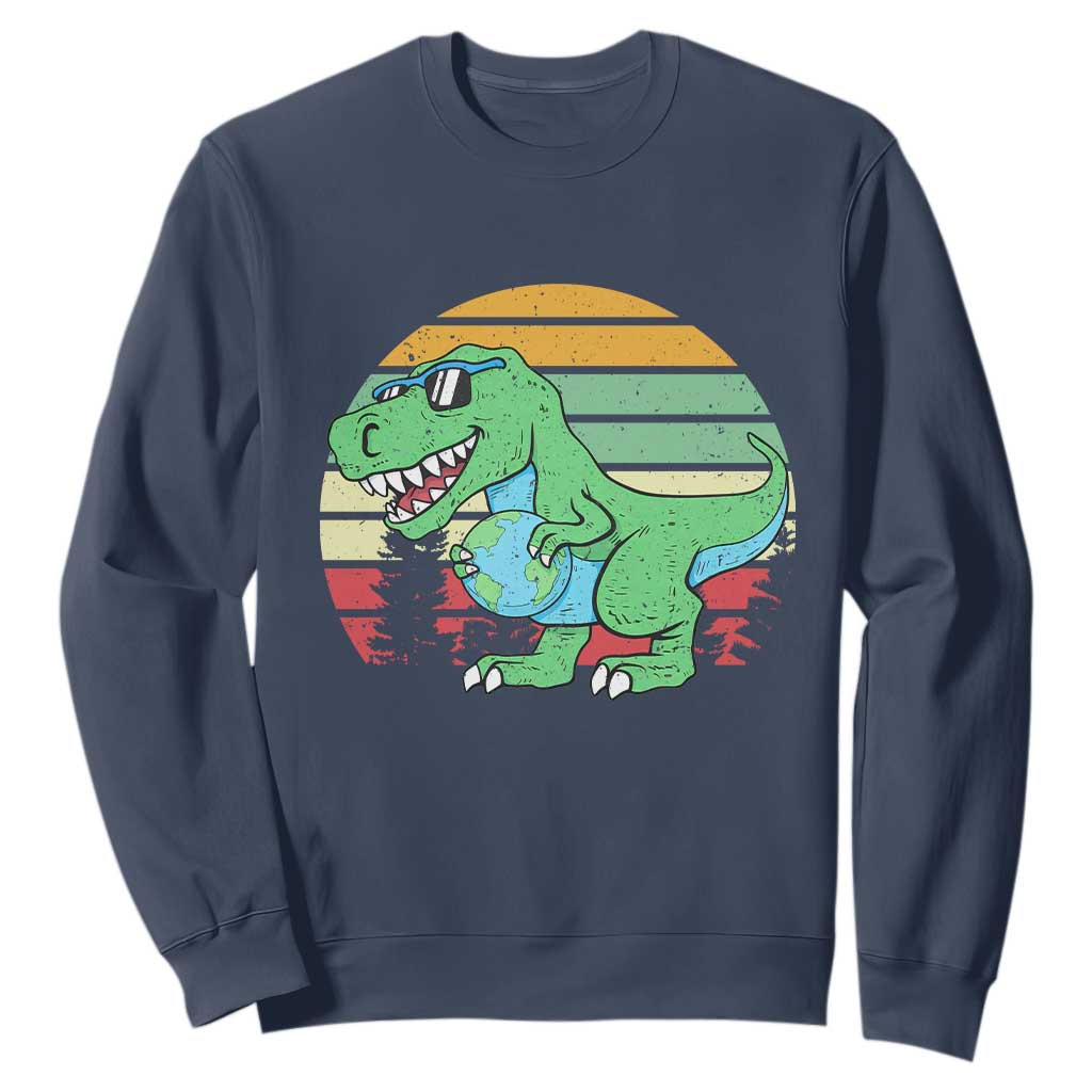 Funny Earth Day Dinosaur Lover Sweatshirt Save The Planet