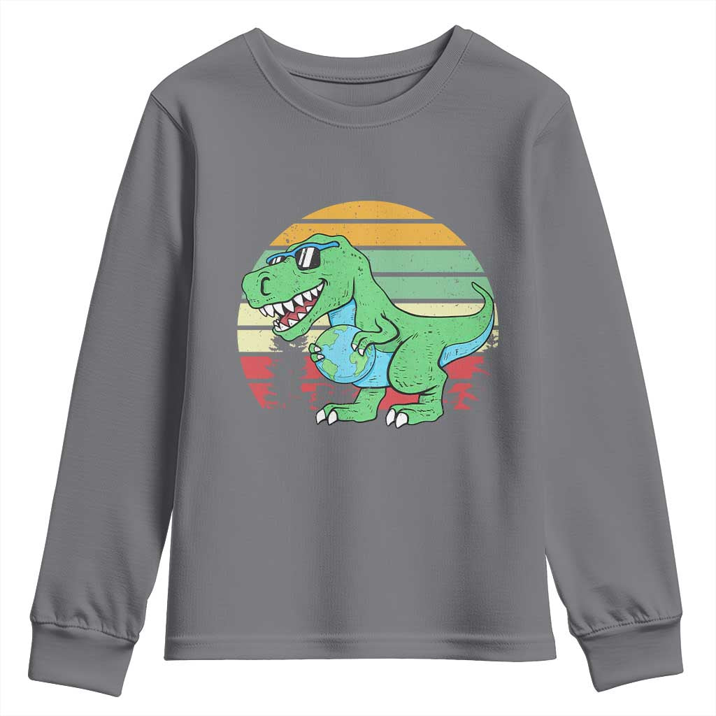 Funny Earth Day Dinosaur Lover Youth Sweatshirt Save The Planet