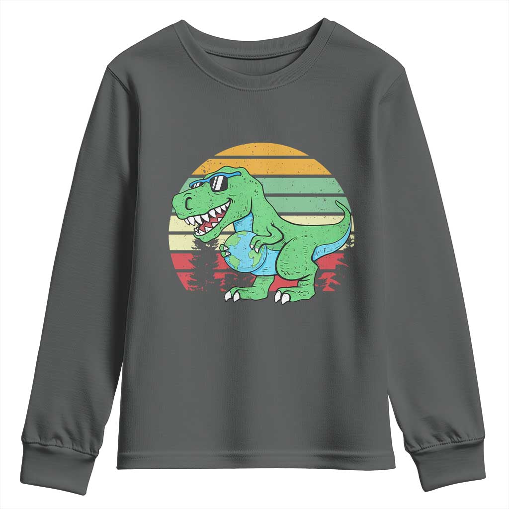 Funny Earth Day Dinosaur Lover Youth Sweatshirt Save The Planet